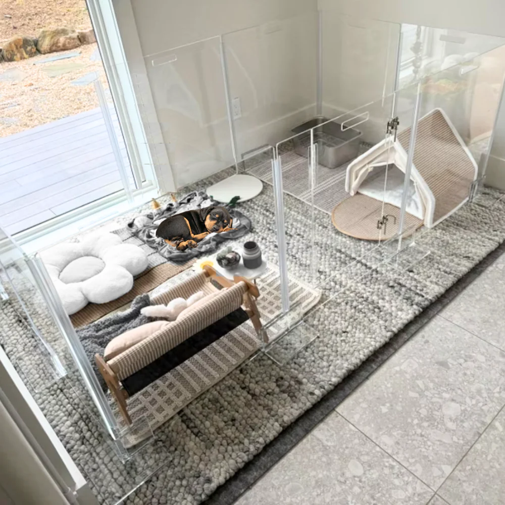 Clear Pet Playpen, 32" High with Door - Image 20